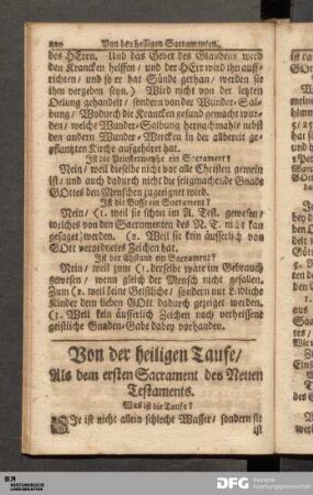 Von der heiligen Taufe.