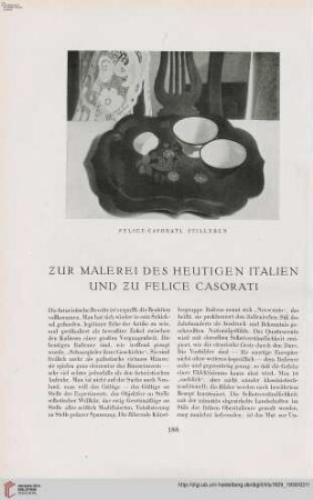 45: Zur Malerei des heutigen Italien und zu Felice Casorati