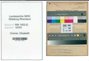 Entnazifizierung Elisabeth Cremer, geb. 25.01.1903 (Gastwirtin)