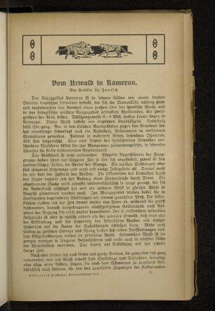 Vom Urwald in Kamerun.