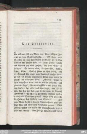 Der Einsiedler.