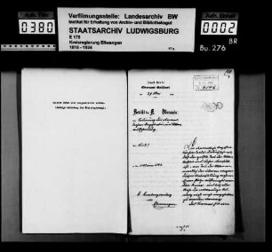 Aktenaussonderung beim Oberamt Gaildorf