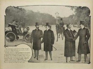 Nous presentons à nos lecteurs quelques groupes de clients du High Life Tailor, pris un de ces matins d'automne à l'entrée du Bois.