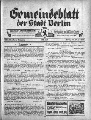 1927,28: Nr. 28, 10. Juli 1927