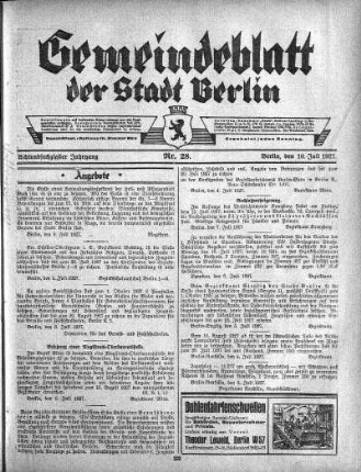 1927,28: Nr. 28, 10. Juli 1927