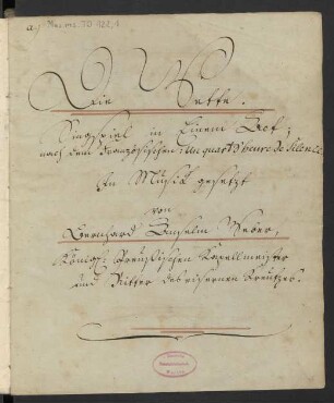 Die Wette. Handschriftliches Textbuch.