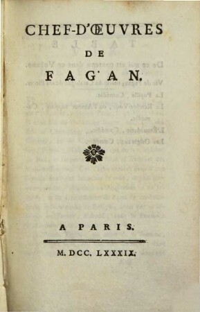 Chef-D'Oeuvres De Fagan