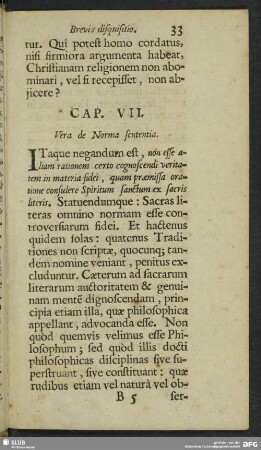 Cap. VII. Vera de Norma sententia