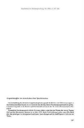 Gesprächstreffen zur deutsch-deutschen Sprachsituation