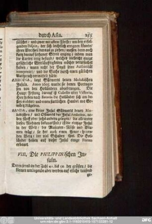 VIII. Die Philippinischen Insuln.