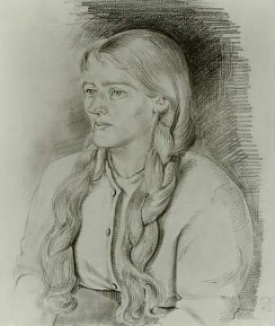 Mädchen mit starken roten Zöpfen