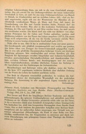 121-122 [Rezension] Pinsk, Johannes, Gedanken zum Herrenjahr