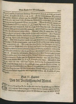 Das IV. Capitel/ Von der Verfälschung des Weines