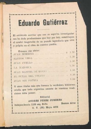 [Publicaciones de] Eduardo Gutiérrez