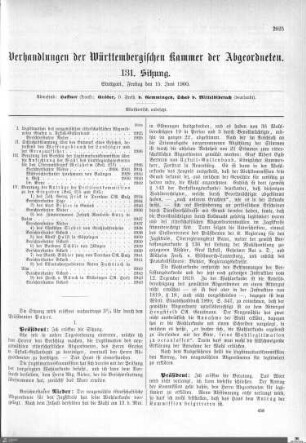 131. Sitzung Stuttgart, 15.6.1900