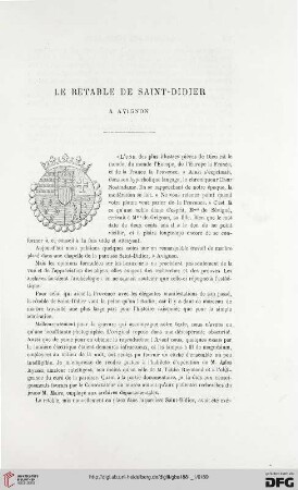 2. Pér. 23.1881: Le retable de Saint-Didier a Avignon