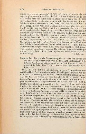 274-275 [Rezension] Heitmann, Adalhard, Imitatio Dei