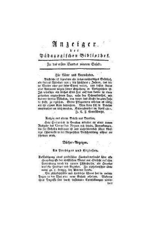 Anzeiger der Pädagogischen Bibliothek