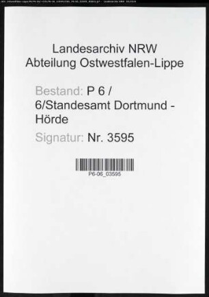 Sterberegister Standesamt Dortmund-Hörde (VII)