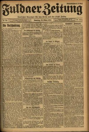 Erste Ausgabe vom Sonntag, den 25. März 1923.