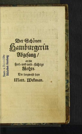 Der Schönen Hamburgerin Abgesang