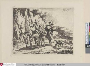 [Der junge Eseltreiber mit dem langen Stocke; Herd addressing a young herd riding a donkey]