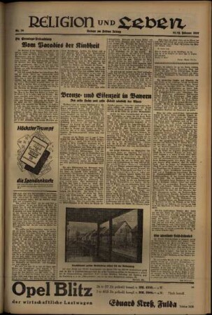 Dritte Ausgabe vom Samstag, den 13. Februar 1937.