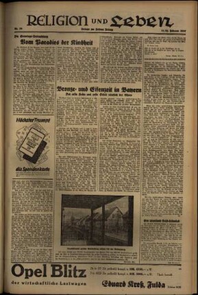 Dritte Ausgabe vom Samstag, den 13. Februar 1937.