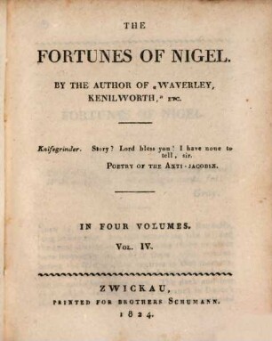 The fortunes of Nigel : in four volumes, 4