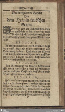 Das dreyzehende Capitel Von dem Stylo in teutschen Briefen