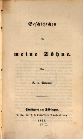 Geschichtchen für meine Söhne