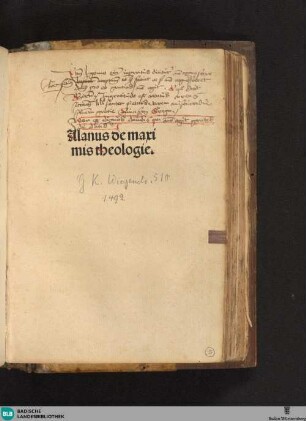 De maximis theologiae$j[Alanus ab Insulis]