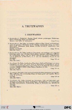 A. Trutzwaffen (Nr. 1-81)