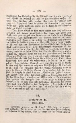 25. Friedrich II. 1760 -1785.