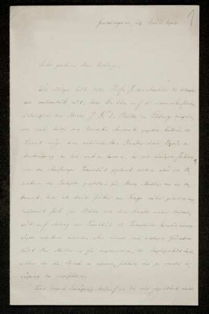 Nr. 1: Brief von Barend Symons an Edward Schröder, Groningen, 24.4.1904