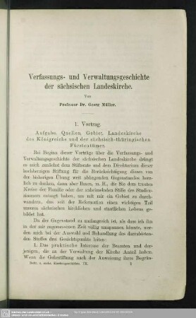 Verfassungs- und Verwaltungsgeschichte der sächsischen Landeskirche