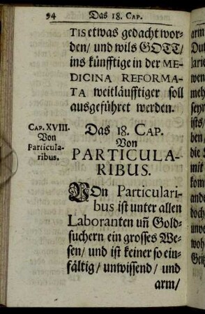 Das 18. Cap. Von Particularibus.