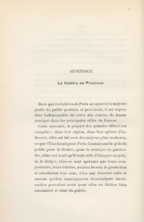 Appendice. Le théâtre en Province