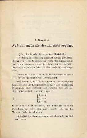 Theorie molekular-elektrischer Vorgänge