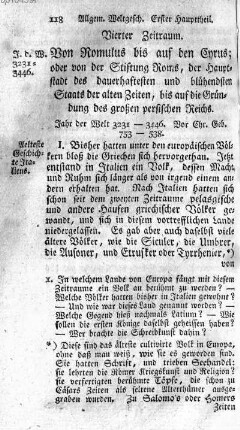 Vierter Zeitraum. Von Romulus bis auf den Cyrus
