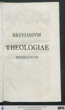 Breviarium Theologiae Dogmaticae.