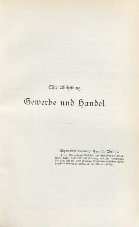Elfte Abtheilung. Gewerbe und Handel