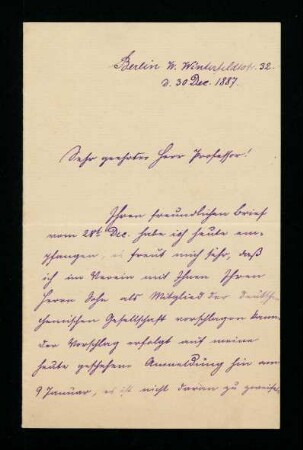 Berlin, 30.12.1887.