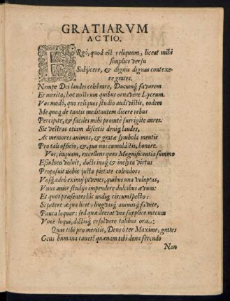Gratiarum Actio.