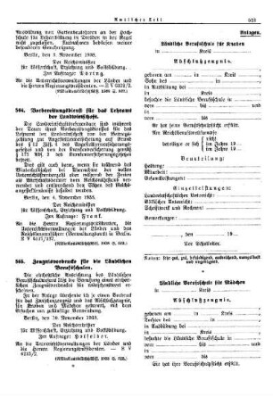 Vorbereitungsdienst für das Lehramt der Landwirtschaft : [Erziehung] ; [Für das Reich] ; [Amtliche Erlasse] ; [Amtlicher Teil]