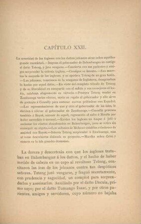 Capítulo XXII. La severidad de los ingleses con los dattos ...
