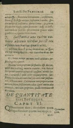De Quantitate ... Caput VI.