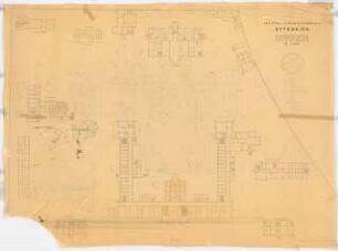 Evangelisches Diakonissenkrankenhaus Bethanien, Berlin-Kreuzberg Umbau: Schadensplan Erdgeschoss 1:200 (Lichtpause von Inv.Nr. 36276)