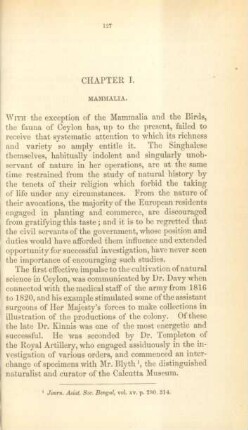 Chapter I. Mammalia