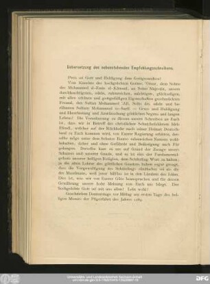Uebersetzung des nebenstehenden Empfehlungsschreibens.
